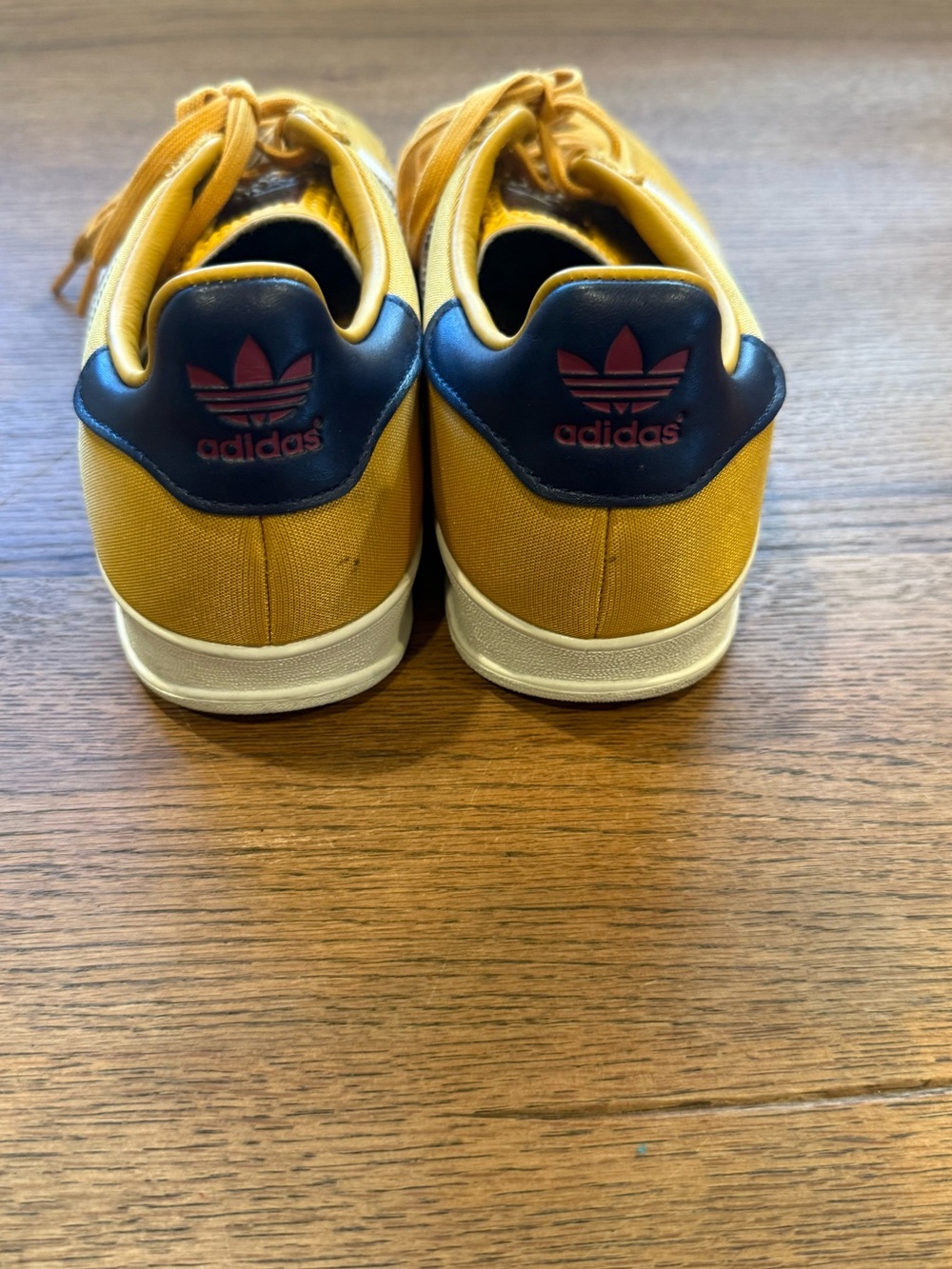 adidas Gazelle Men's Sneakers in Mustard Yellow with White Stripes and Navy Heel - Picture 6 of 12